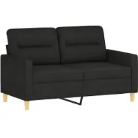 vidaXL Ensemble de canapés 3 pièces avec coussins Tissu noir