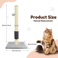 StarTech.com Centre d'activités et de griffoirs pour chats - Griffoir sur pied - Modèle à un étage - Corde en sisal - Balle suspendue - Bois de pin - Gris