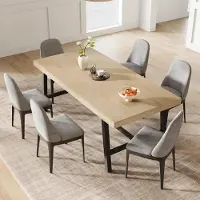 StarTech.com Table de salle à manger, table de cuisine - Table rectangulaire de 180 cm - Pour 6 à 8 personnes - Design industriel moderne - Longueur fixe - Structure en bois - Bois naturel