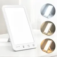 Peviasot Lampe de luminothérapie , 10000 lux, 3 couleurs de lumière (3000-6500 K), 5 niveaux de luminosité, minuterie (15-60 minutes), connecteur USB-C, idéale pour le bureau et la maison