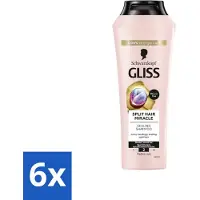 Schwarzkopf Gliss-Kur - Shampooing - Spliss Wunder - Répare les pointes fourchues - 400 ml - Pack avantage - 6 pièces