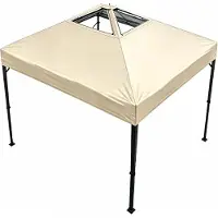 StarTech.com Pavillon de jardin 3 x 3 mètres - Tente de fête pop-up - Tissu Oxford imperméable - Hauteur réglable - Livré avec une sacoche de transport et des sacs de sable - Beige