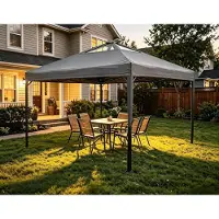StarTech.com Pavillon gonflable 3 x 3 mètres - Pavillon pliable / Tente de réception - Tissu Oxford imperméable - Toit ventilé - Structure en acier robuste - Hauteur réglable - Protection UV - Gris foncé