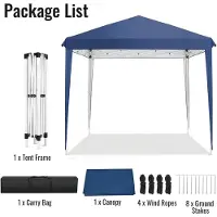 StarTech.com Pavillon pliable 3x3 mètres - Tente de jardin pop-up - Imperméable (>3000 mm) - Protection UV - Structure en acier - Tissu Oxford 420D - Livré avec une sacoche de transport - Bleu foncé