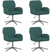 vidaXL - 4 chaises de bureau, 54 x 58 x 90 cm, vert foncé, revêtement en tissu