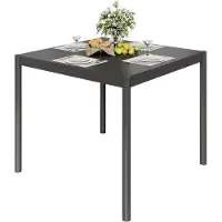 StarTech.com Table d'extérieur pour jardin - Table rectangulaire de bar et de repas - Structure en aluminium robuste - Résistante aux intempéries - Surface de table antidérapante - Compacte