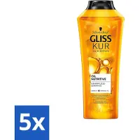 Schwarzkopf Gliss-Kur - Shampooing - Oil Nutritive - Shampooing revitalisant - Pour cheveux épais et rêches - 400 ml - Emballage avantageux - 5 pcs