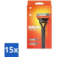 Gillette Lames de rasoir Fusion 5 – Design ergonomique – 2 lames de rechange – Lot économique – 15 pièces