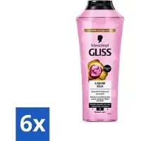 Schwarzkopf Shampooing Gliss-Kur - Soie liquide - Soins capillaires soyeux - 400 ml - Pack avantage - 6 pièces
