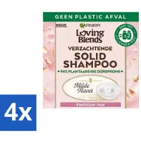 Garnier - Loving Blends Mild Oat - Shampooing solide - Cheveux cassants - 60 g - Pack avantage - 4 pièces