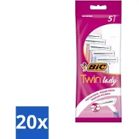 BIC - Twin Lady - Lames de rasoir - Double lame - Lames jetables - 5 lames de rasoir - Pack avantage - 20 pièces