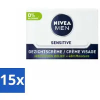 Nivea Crème de Jour Sensitive Visage MEN 50 ml - Pack Avantage - 15 pièces