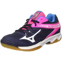 Mizuno Chaussure de sport d'intérieur Thunder Blade W pour femmes, bleu marine/rose néon, taille 37