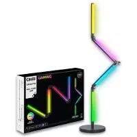 Calex Lampadaire de sol/mur LED RGB-IC intelligent Gaming, Wi-Fi, Bluetooth, 12W, dimmable, lumière blanche et colorée, 140 cm, compatible Google Assistant et Alexa, Classe énergétique F