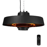 Vonroc Chauffage d'ambiance suspendu - Vulcano 2000W - Lampe infrarouge puissante - avec 2 niveaux de chaleur, minuterie et télécommande