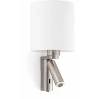 Faro Applique murale ROB avec spot de lecture LED nickel mat