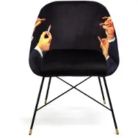 Seletti Chaise capitonnée Lipsticks noir