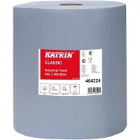 Katrin 2 rouleaux d'essuyage XXL 3 Blue 3 plis bleu, 500 feuilles, Essuie-tout, Bleu