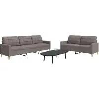 vidaXL Ensemble de canapés 2 pièces tissu taupe