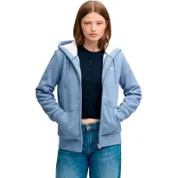 Superdry Signature Embroidered Borg Full Zip Sweatshirt Bleu L Femme