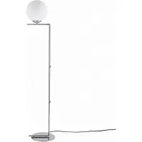 Alpinaluz Lampadaire sphérique E27, verre blanc et métal chromé, style nordique moderne, ⌀22 cm, pour le salon et la chambre à coucher