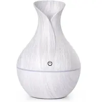 MaxPower Humidificateur d'air électrique diffuseur d'huile ultrasonique 130Ml humidificateur de Grain de bois USB brumisateur lumière