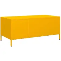 vidaXL Table basse jaune moutarde 101,5x50x43,5 cm Acier laminé à froid