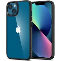 Spigen ACS03561 étui pour téléphone mobile (6.1") Cover Black, Transparent (Apple iPhone 13), Coque pour téléphone portable, Noir