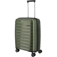 Travelite Air Base, Valise à roulettes, Coque rigide, Vert olive, Café, Petite, 4 roues
