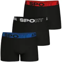 Athena Boxers ECO SPORT Pack de 3 hommes - Noir - EU L