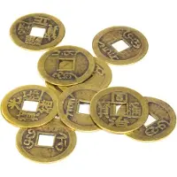 Bahadra Pièces de monnaie chinoises Feng Shui porte-bonheur, lot de 10, lot de 5 pièces, 2,3 cm