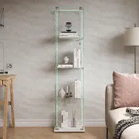 StarTech.com Vitrine réfrigérée - Vitrine d'exposition - Modèle A1 - Barreaux LED - 4 étagères en verre - 2 portes en verre - Verrouillable - Blanche