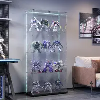 StarTech.com Vitrine réfrigérée - Vitrine d'exposition, format A2 - Barre lumineuse LED - 4 étagères en verre - 2 portes en verre - Verrouillable - Noir