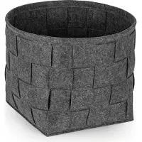N8werk Corbeille de rangement en feutre M - 32 x 32 x 32 cm - Gris foncé