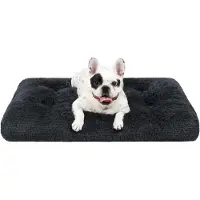 Sonstiges Lit pour chien, lavable, en peluche, 60x45 cm, gris anthracite, base antidérapante, respirant