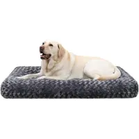 Sonstiges Lit pour chien, dimensions 91 x 68 cm, gris foncé, lavable, moelleux, antidérapant, respirant