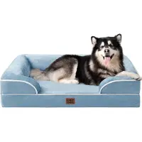 Sonstiges Lit orthopédique pour chien, taille XXL, 132x104 cm, mousse à mémoire de forme, bleu ciel, lavable, imperméable, antidérapant