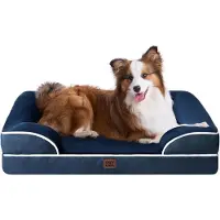 Sonstiges Lit orthopédique pour chien, avec mousse à mémoire de forme, dimensions 104x69 cm, lavable, imperméable, antidérapant, couleur bleu marine