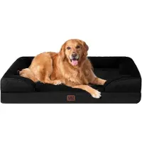Sonstiges Lit orthopédique pour chien, taille XL, 112x81 cm, mousse à mémoire de forme, lavable, imperméable, antidérapant, couleur noire