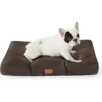 Bedsure Tapis de sol pour chien, lavable, rembourré, couleur marron, dimensions 76x50x10 cm