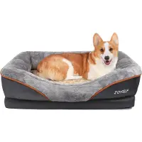 Sonstiges Lit pour chien en mousse à mémoire de forme, avec housse amovible et jouet couineur. Dimensions : L 80 x l 56 x H 18 cm
