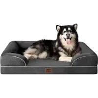 Sonstiges Lit orthopédique pour chien, taille XXL, 132x104 cm, mousse à mémoire de forme, lavable, imperméable, couleur gris foncé