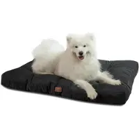 Bedsure Coussin pour chien XXL, 120x90 cm, couleur noire profonde, 10 cm de hauteur, lavable, rembourré, pour l'extérieur