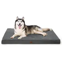 Bedsure Lit orthopédique pour chien, dimensions 135x91x10 cm, couleur gris foncé, lavable