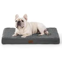 Bedsure Lit orthopédique pour chien, dimensions 76x51x8 cm, couleur gris foncé, lavable