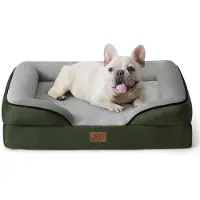 Bedsure Lit orthopédique pour chien, canapé ergonomique pour chien, dimensions 71x58 cm, couleur vert pin