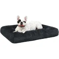 Sonstiges Lit pour chien, lavable, en peluche, pour petits et moyens chiens, couleur gris anthracite, dimensions 76x52 cm