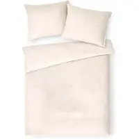 MULTITEX Parure de lit, drap en satin de coton, 100 % coton, qualité supérieure, motif géométrique, couleur beige clair, dimensions 160x200