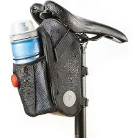 Unyqoos Sacoche de selle étanche pour vélo – spacieuse, avec espace pour le feu arrière et les accessoires, 3 compartiments intérieurs en filet, fermeture éclair étanche