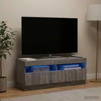 Prolenta Maison Exclusive - Meuble TV LED en bois imitation chêne Sonoma, couleur gris